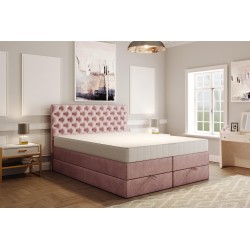 Łóżko kontynentalne LUWR 180x200 w stylu glamour