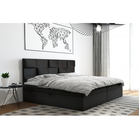 Łóżko kontynentalne S3D 140x200 czarne