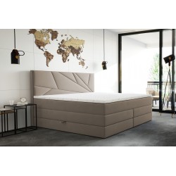 Łóżko kontynentalne 160x200 Beżowe Verde Lux