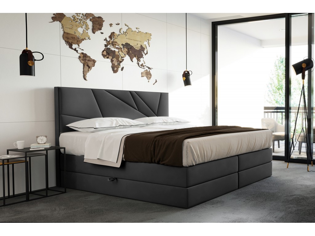 Łóżko kontynentalne Verde Lux 140x200 ciemnoszare