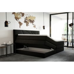 Łóżko kontynentalne 200x200  Czarne Verde Lux