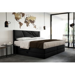 Łóżko kontynentalne 200x200  Czarne Verde Lux