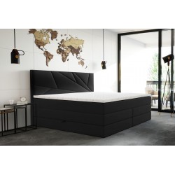 Łóżko kontynentalne 180x200 Czarne Verde Lux