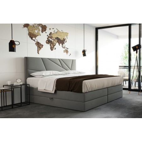 Łóżko kontynentalne Verde Lux 180x200 szare