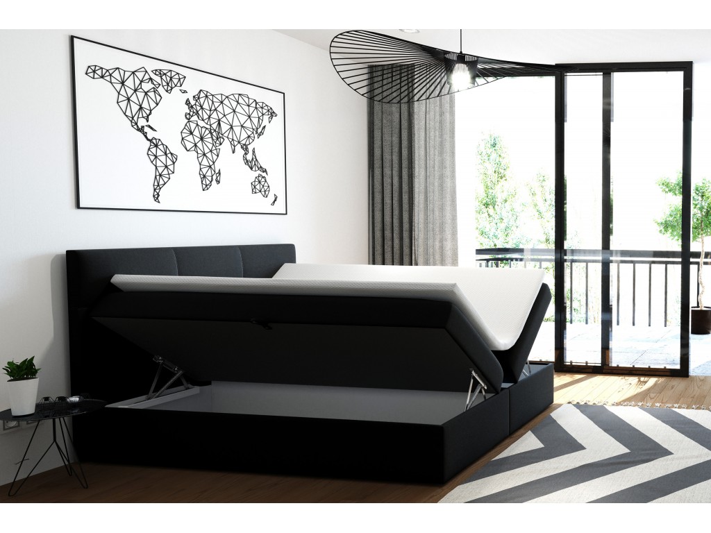 Łóżko kontynentalne Top 180x200 czarne