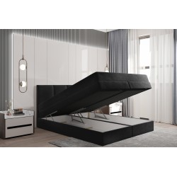 Łóżko kontynentalne 140x200 Czarne Prado