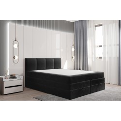 Łóżko kontynentalne 180x200 Czarne Prado