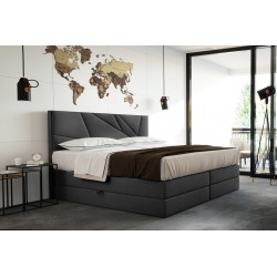 Łóżko kontynentalne Verde Lux 200x200 ciemnoszare