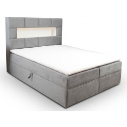 Łóżko kontynentalne Como Lux 180x200 szare