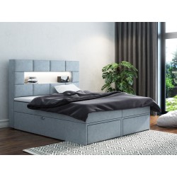 Łóżko kontynentalne Como Lux 160x200 szare