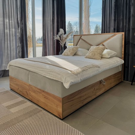 Łóżko kontynentalne Natura 160x200 beżowe