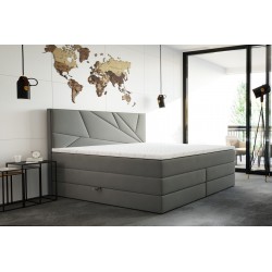 Łóżko kontynentalne Verde Lux 140x200 szare