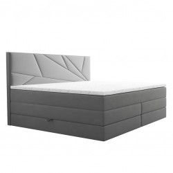 Łóżko kontynentalne Verde Lux 160x200 szare